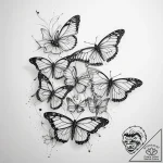 A swarm of monarch butterflies migrating. – tattoo sketch (№1753830866_0, 29.07.2025 23:14) — tattoovalue.net