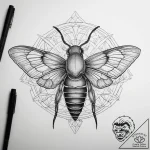 A death’s-head hawkmoth, artistic tattoo sket… – tattoo sketch (№1753831058_0, 29.07.2025 23:17) — tattoovalue.net