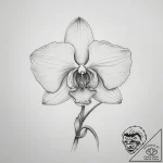 Tattoo design a single, elegant orchid, with… – tattoo sketch (№1753831253_0, 29.07.2025 23:20) — tattoovalue.net
