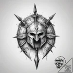 Tattoo design a spartan warrior’s shield and… – tattoo sketch (№1753831641_0, 29.07.2025 23:27) — tattoovalue.net