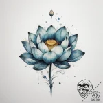 Tattoo sketch a lotus flower with two buds gr… – tattoo sketch (№1753864690_0, 30.07.2025 08:38) — tattoovalue.net