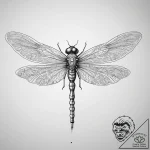 Mechanical dragonfly, ink illustration for ta… – tattoo sketch (№1753866479_0, 30.07.2025 09:07) — tattoovalue.net