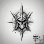 Tattoo design a spartan spear piercing throug… – tattoo sketch (№1753866675_0, 30.07.2025 09:11) — tattoovalue.net