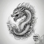 Fractal dragon, tattoo sketch design, irezumi… – tattoo sketch (№1753867461_0, 30.07.2025 09:24) — tattoovalue.net