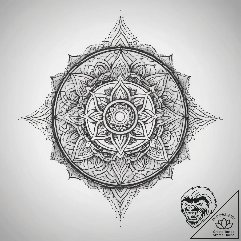 Unalome, tattoo sketch design, geometric tatt... - tattoo sketch (№1753868655_0, 30.07.2025 09:44) — tattoovalue.net