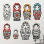 Tattoo sketch a set of nesting dolls, each re… – tattoo sketch (№1753870026_0, 30.07.2025 10:07) — tattoovalue.net