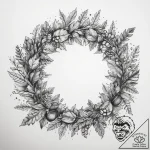 Tattoo design a strong, protective wreath mad… – tattoo sketch (№1753870424_0, 30.07.2025 10:13) — tattoovalue.net
