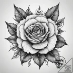 Tattoo sketch a thorny rose or a bramble, sym… – tattoo sketch (№1753870619_0, 30.07.2025 10:16) — tattoovalue.net