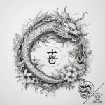 Tattoo design a floral arrangement forming th… – tattoo sketch (№1753871397_0, 30.07.2025 10:29) — tattoovalue.net