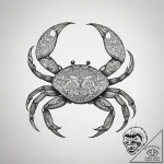 Crab, artistic tattoo sketch, black outline o… – tattoo sketch (№1753871594_0, 30.07.2025 10:33) — tattoovalue.net