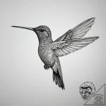 Hummingbird, tattoo line art, minimalist tatt… – tattoo sketch (№1753871793_0, 30.07.2025 10:36) — tattoovalue.net