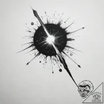 Tattoo design a single, powerful meteor strea… – tattoo sketch (№1753872968_0, 30.07.2025 10:56) — tattoovalue.net