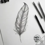 Tattoo sketch a delicate feather. – tattoo sketch (№1753873162_0, 30.07.2025 10:59) — tattoovalue.net