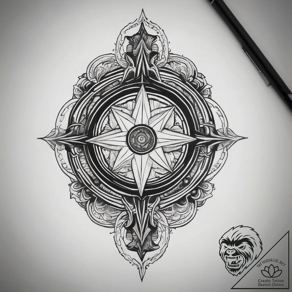 Tattoo design a glowing "start button" on a d... - tattoo sketch (№1753873752_0, 30.07.2025 11:09) — tattoovalue.net