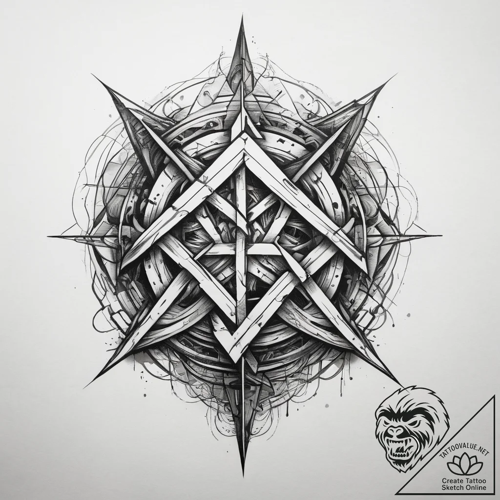 76. tattoo sketch: the rune "sila," depicted... - tattoo sketch (№1753873952_0, 30.07.2025 11:12) — tattoovalue.net