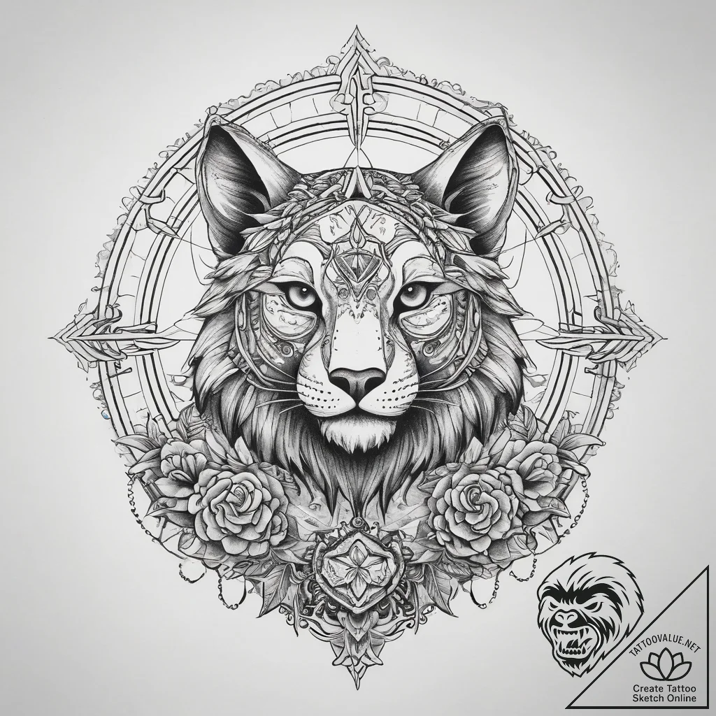 Tattoo sketch a zodiac animal breaking throug... - tattoo sketch (№1753874156_0, 30.07.2025 11:15) — tattoovalue.net