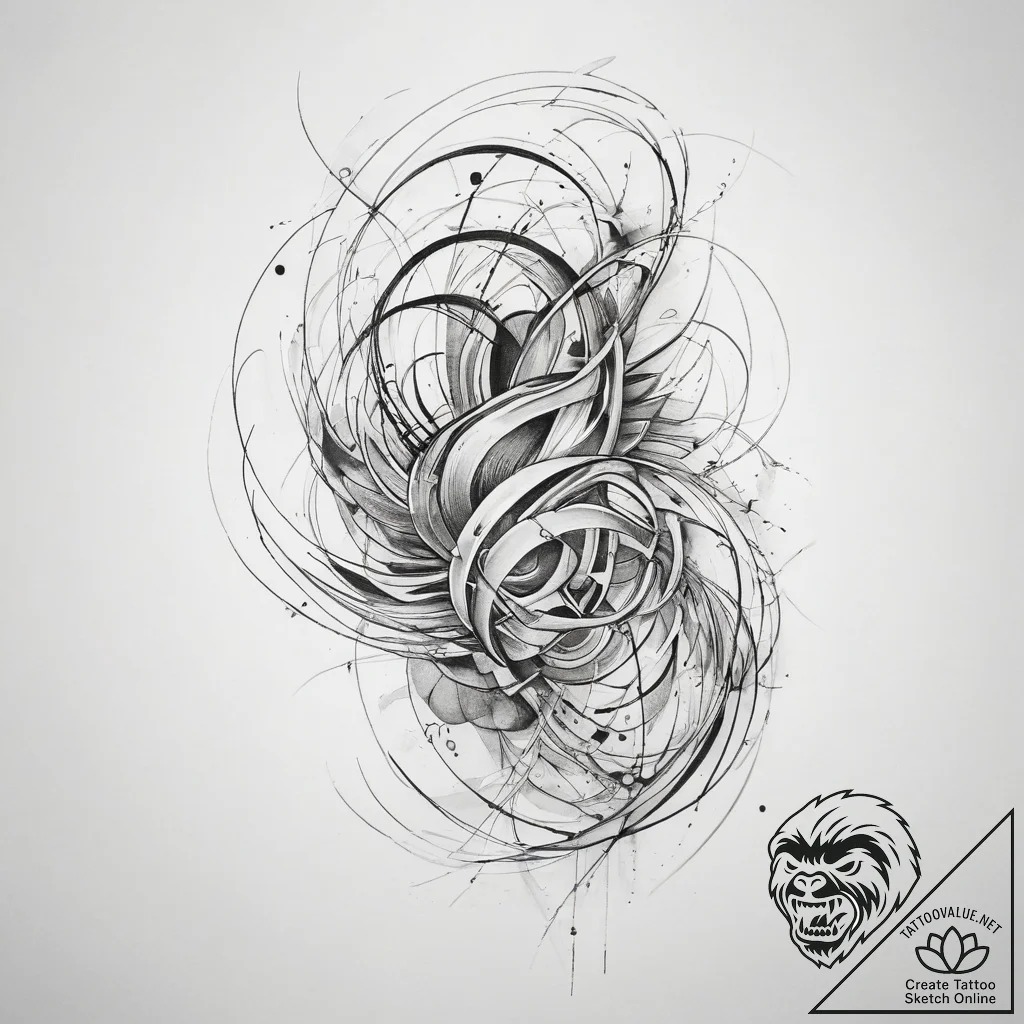 Tattoo sketch a fluid, powerful motion captur... - tattoo sketch (№1753874554_0, 30.07.2025 11:22) — tattoovalue.net