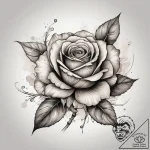 Tattoo sketch a full blooming rose in waterco… – tattoo sketch (№1753876118_0, 30.07.2025 11:48) — tattoovalue.net