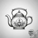 Teapot, tattoo sketch design, clean lines, cr… – tattoo sketch (№1753876509_0, 30.07.2025 11:55) — tattoovalue.net