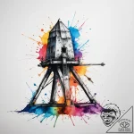 Tattoo sketch a medieval trebuchet or catapul… – tattoo sketch (№1753876701_0, 30.07.2025 11:58) — tattoovalue.net