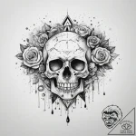 Tattoo sketch a pixelated cloud raining coins… – tattoo sketch (№1753877294_0, 30.07.2025 12:08) — tattoovalue.net