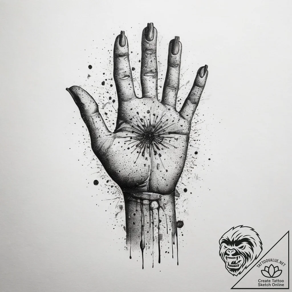 Tattoo sketch a magical healing spell effect... - tattoo sketch (№1753877886_0, 30.07.2025 12:18) — tattoovalue.net