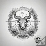 Tattoo design a zodiac symbol subtly woven in… – tattoo sketch (№1753880266_0, 30.07.2025 12:57) — tattoovalue.net