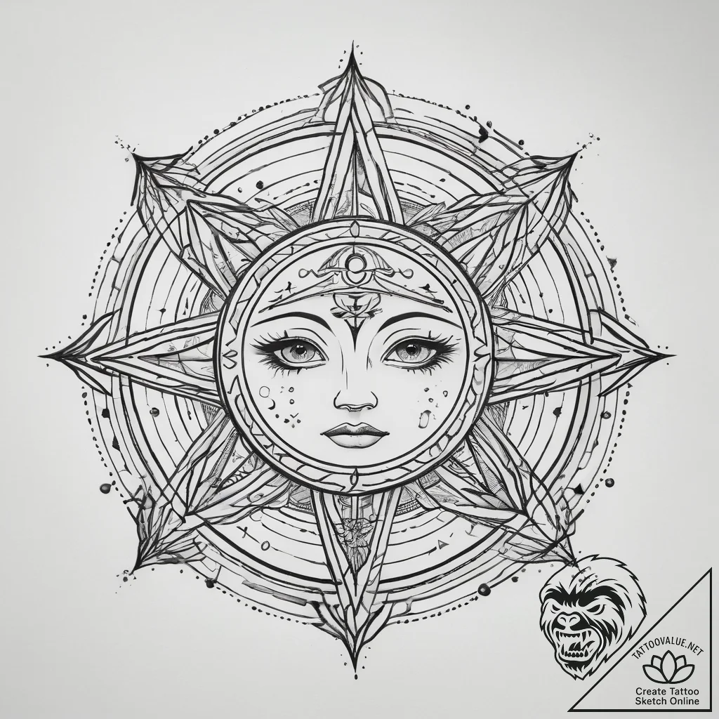 Tattoo design an abstract cosmic background w... - tattoo sketch (№1753882831_0, 30.07.2025 13:40) — tattoovalue.net
