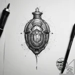 Tattoo sketch a futuristic grenade with glowi… – tattoo sketch (№1753883424_0, 30.07.2025 13:50) — tattoovalue.net