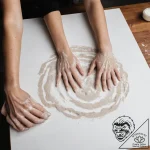 A person’s hands covered in flour, kneading d… – tattoo sketch (№1753883618_0, 30.07.2025 13:53) — tattoovalue.net