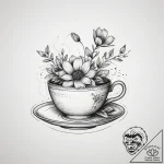 Tattoo sketch a small, elegant teacup with a… – tattoo sketch (№1753883813_0, 30.07.2025 13:56) — tattoovalue.net