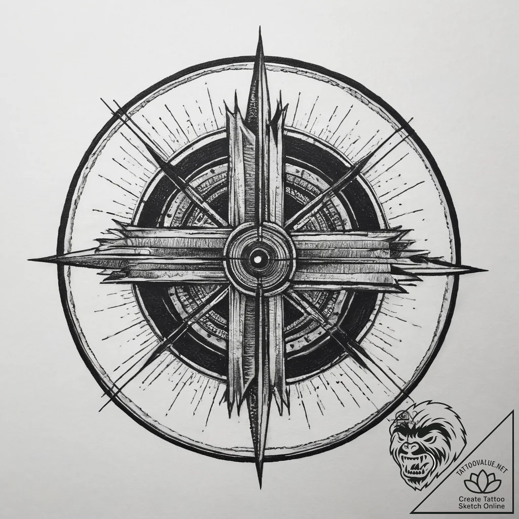 A vinyl record, concept art for tattoo, black... - tattoo sketch (№1753884010_0, 30.07.2025 14:00) — tattoovalue.net