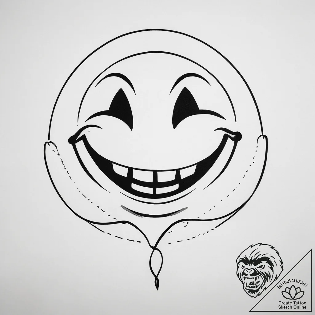 Smile - tattoo sketch (№1753884207_0, 30.07.2025 14:03) — tattoovalue.net