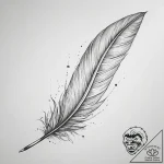 Tattoo design a delicate feather falling gent… – tattoo sketch (№1753884607_0, 30.07.2025 14:10) — tattoovalue.net