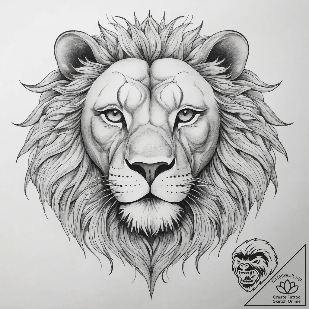 Tattoo sketch a leo lion's eye subtly integra... - tattoo sketch (№1753885213_0, 30.07.2025 14:20) — tattoovalue.net