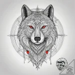 Tattoo sketch: a geometric mandala incorporat… – tattoo sketch (№1753885602_0, 30.07.2025 14:26) — tattoovalue.net