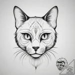 Tattoo sketch a stylized black cat with glowi… – tattoo sketch (№1753886201_0, 30.07.2025 14:36) — tattoovalue.net