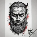 Tattoo design: a fierce portrait of perun, wi… – tattoo sketch (№1753886393_0, 30.07.2025 14:39) — tattoovalue.net