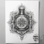 Tattoo design a vintage perfume bottle with a… – tattoo sketch (№1753886994_0, 30.07.2025 14:49) — tattoovalue.net