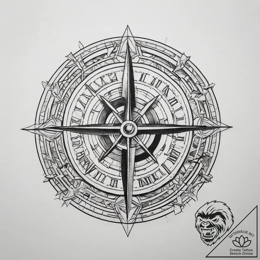 Tattoo design a custom roman numeral date rep... - tattoo sketch (№1753887192_0, 30.07.2025 14:53) — tattoovalue.net