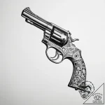 Revolver – tattoo sketch (№1753887388_0, 30.07.2025 14:56) — tattoovalue.net