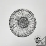 Ammonite fossil – tattoo sketch (№1753887582_0, 30.07.2025 14:59) — tattoovalue.net