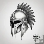 Tattoo sketch a warrior’s helmet with a singl… – tattoo sketch (№1753887971_0, 30.07.2025 15:06) — tattoovalue.net