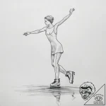 A solitary figure practicing ice skating on a… – tattoo sketch (№1753888564_0, 30.07.2025 15:16) — tattoovalue.net