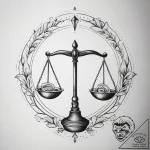 Tattoo sketch libra’s scales, perfectly balan… – tattoo sketch (№1753889548_0, 30.07.2025 15:32) — tattoovalue.net
