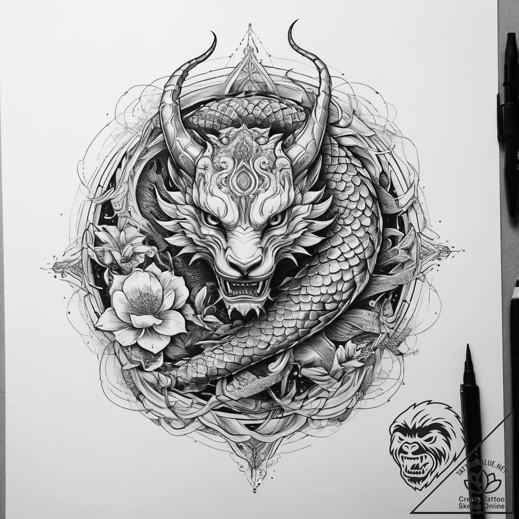 Tattoo sketch libra's scales, balanced by two... - tattoo sketch (№1753890729_0, 30.07.2025 15:52) — tattoovalue.net