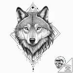 Tattoo design: a wolf or crow (associated wit… – tattoo sketch (№1753891726_0, 30.07.2025 16:08) — tattoovalue.net