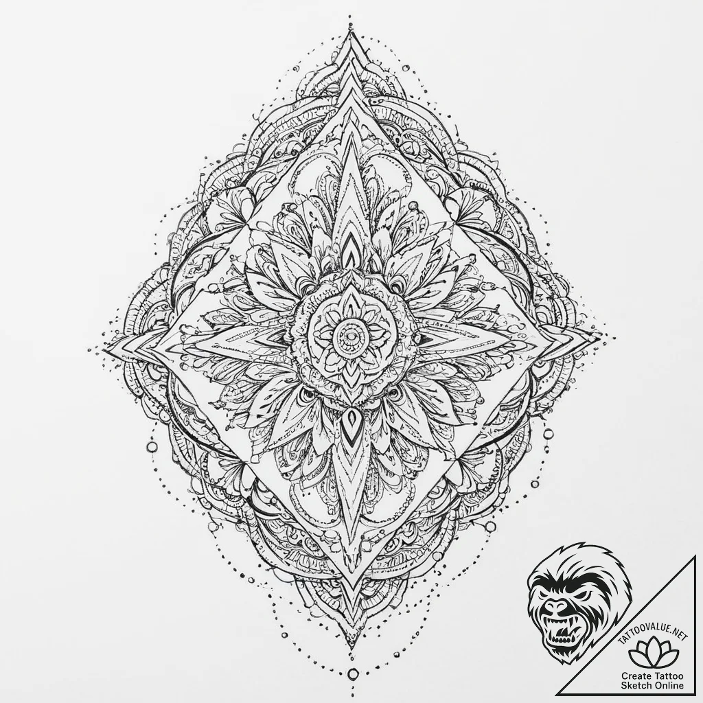Tattoo design a series of interlocking geomet... - tattoo sketch (№1753892529_0, 30.07.2025 16:22) — tattoovalue.net
