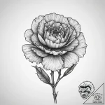 Carnation, artistic tattoo sketch, realistic… – tattoo sketch (№1753892725_0, 30.07.2025 16:25) — tattoovalue.net