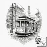 A street-level view of the iconic cable cars… – tattoo sketch (№1753892790_0, 30.07.2025 16:26) — tattoovalue.net